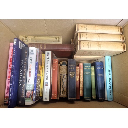 338 - Collection of books to include cookery, The Waverley Novels etc.