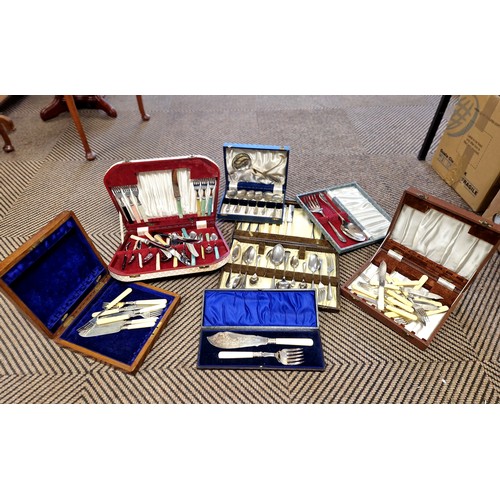 349 - Collection of cased flatware