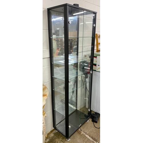 585 - Glass display cabinet, 173cm high