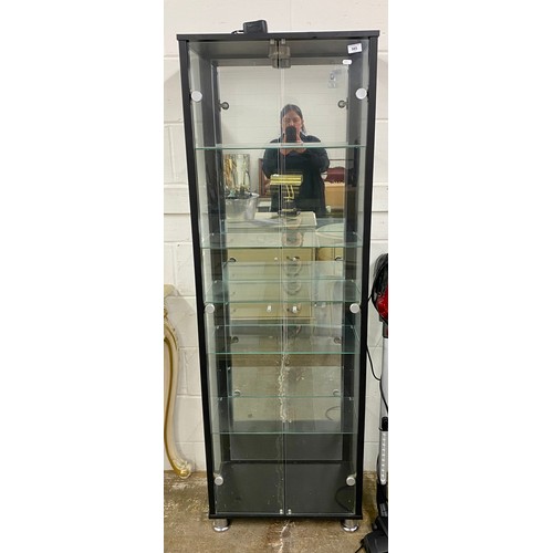 585 - Glass display cabinet, 173cm high