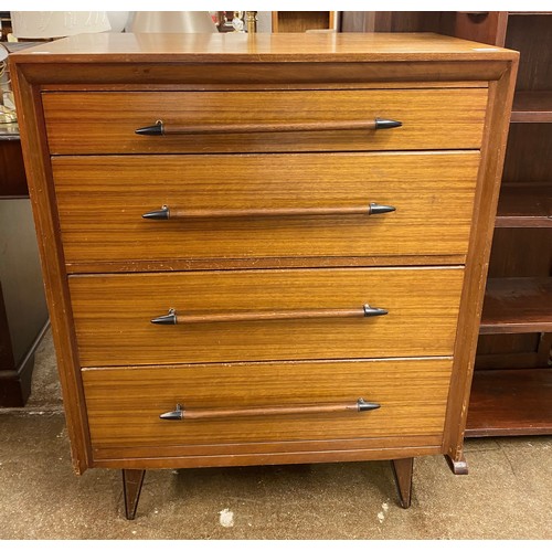 597 - Lebus Link mid century chest of four drawers., 98cm h x 76cm w