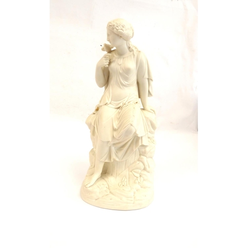 210 - Victorian parian ware figure of the Greek female deity Aphrodite. Height 37cm.