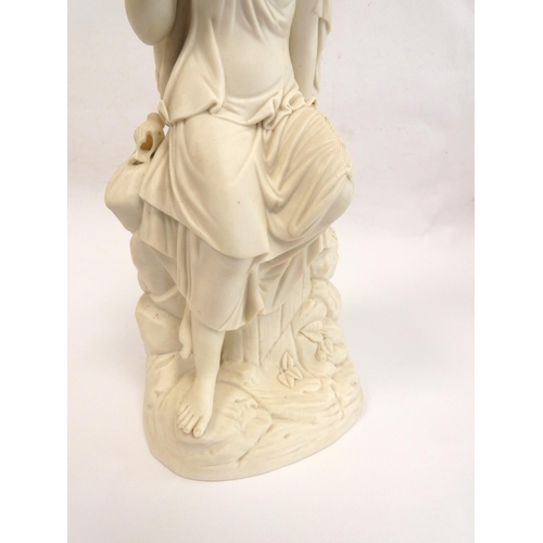 210 - Victorian parian ware figure of the Greek female deity Aphrodite. Height 37cm.