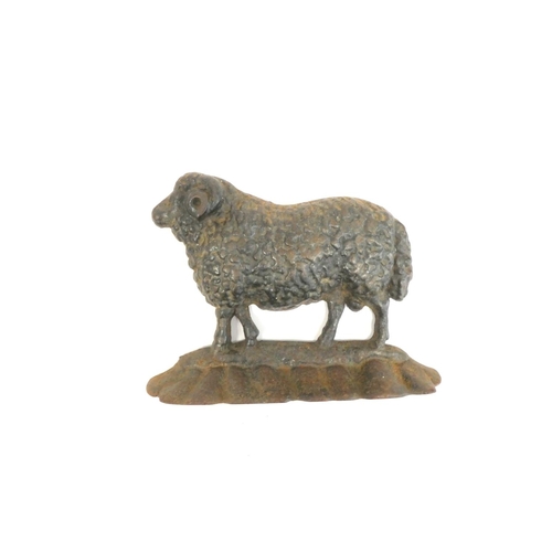 245 - Victorian cast iron doorstop in the form of a ram. Height 19cm 