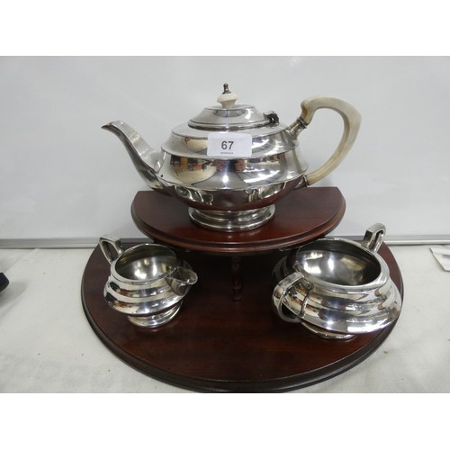 67 - Epns Art Deco tea set.