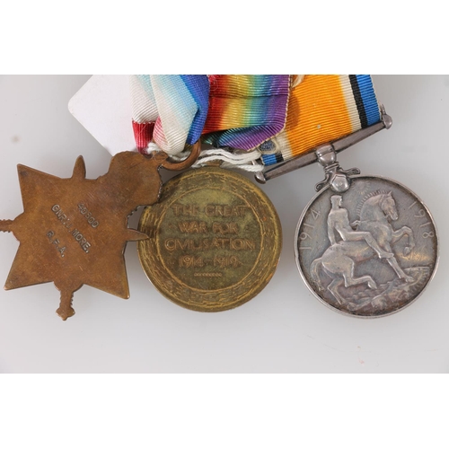 1265 - Medals of 40800 Corporal / Gunner J More of the Royal Field Artillery comprising WWI war medal, vict... 