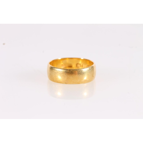 517 - 22ct gold wedding band, size L, 4.9g.