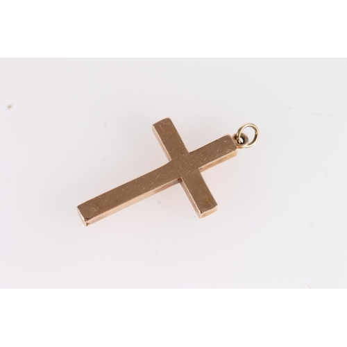 536 - Yellow metal cross pendant, no visible hallmarks. 