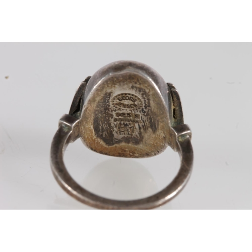 556 - Georg Jensen silver ring, size N/O.