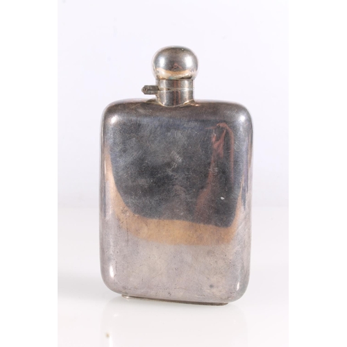 592 - Silver plated hip flask, H16cm.