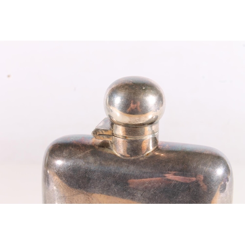 592 - Silver plated hip flask, H16cm.