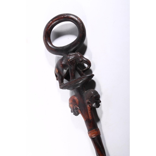 23 - African hardwood walking stick.