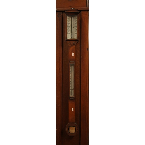 43 - Late Victorian mahogany stick barometer.