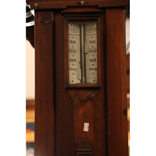 43 - Late Victorian mahogany stick barometer.