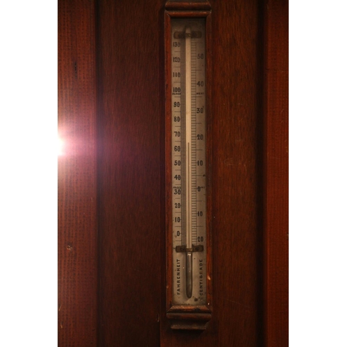 43 - Late Victorian mahogany stick barometer.