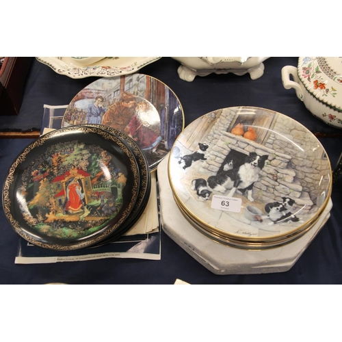 63 - Collector's plates to include Russian Fairytales, with certificates, Royal Doulton, Border Fine Arts... 