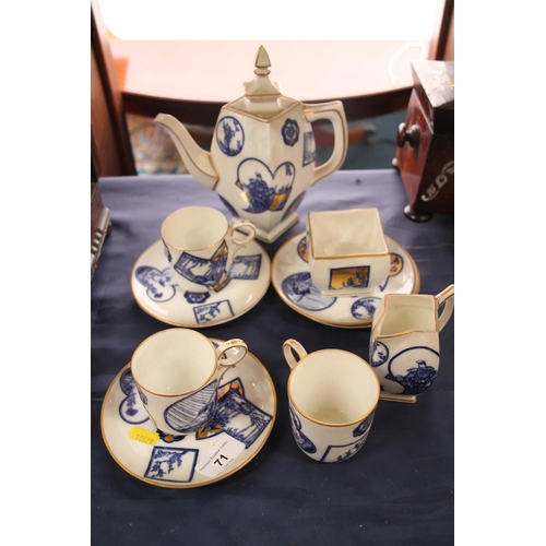 71 - 19th century Staffordshire Japanese style Aesthetic period part teaset.