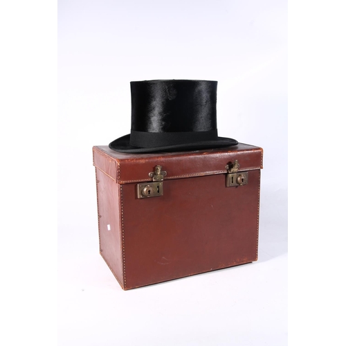 114 - Keith Scott of Dundee top hat in original leather case.