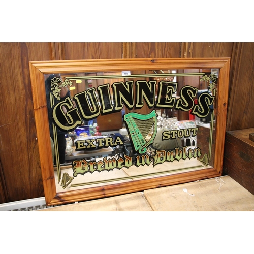 160 - Guinness wall mirror, 96cm wide.