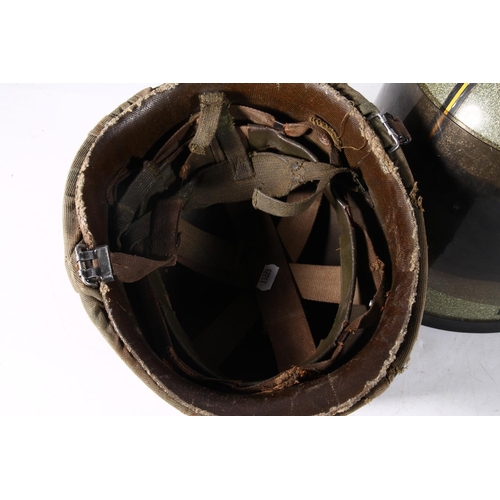 162 - Vintage motorcycle helmet, and an Argentinian Falklands type helmet.