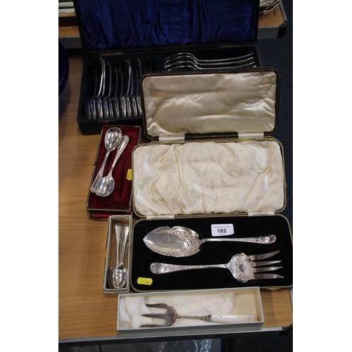 182 - Silver-plated cutlery.