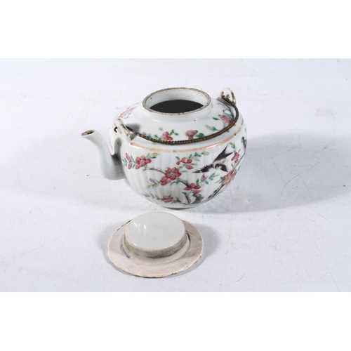 248 - Chinese teapot decorated in polychrome enamels with florals.