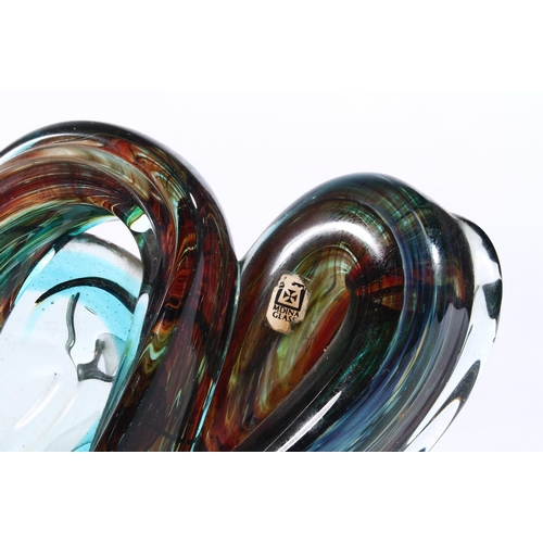 253 - Two Mdina Art Glass free form sculptures, largest 22cm high.