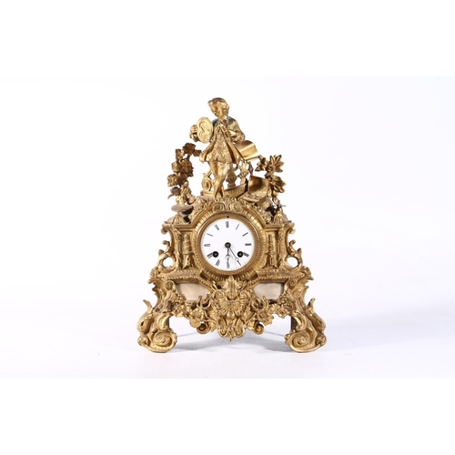 98 - French gilt ornate mantel clock.