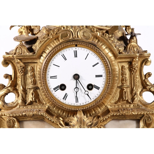 98 - French gilt ornate mantel clock.