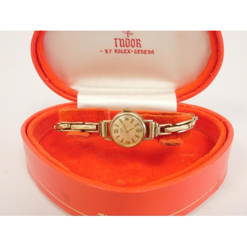 57 - 9ct gold ladies Tudor Royal writwatch on expanding bracelet, Birmingham 1964, gross weight, 12.4g