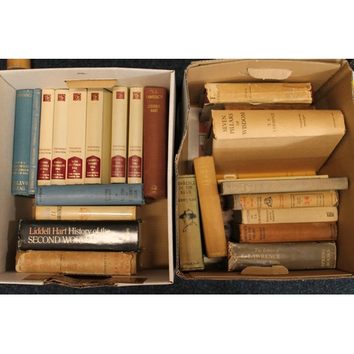 278 - Two boxes of books including T.E Lawrence, Seven Pillars of Wisdom etc.