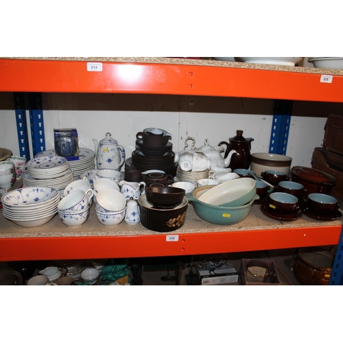 319 - Decorative ceramics to include Masons blue and white, Denby, Royal Albert part teaset, etc.