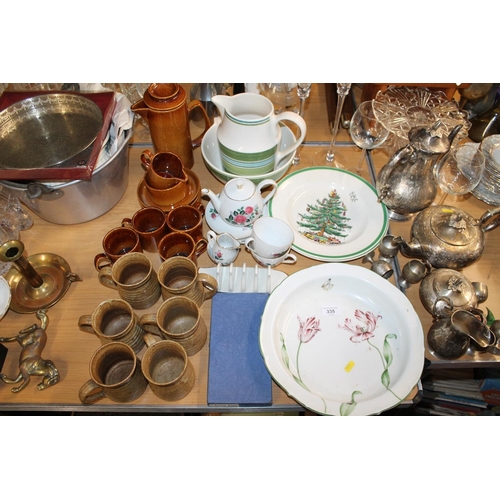 335 - Decorative ceramics to include Royal Worcester Alfresco pattern serving plate, part coffee set, etc.