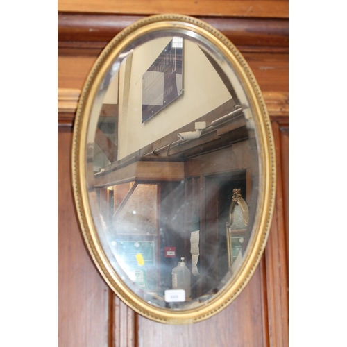 688 - Oval gilt framed mirror.