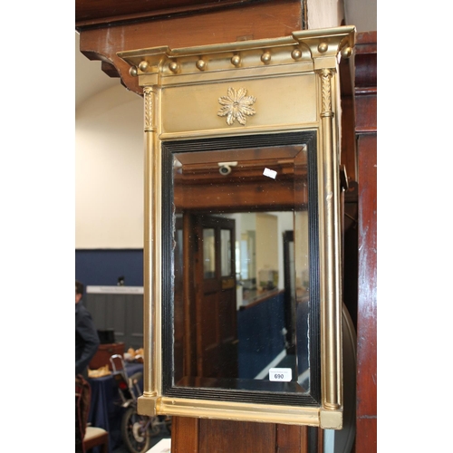 690 - Gilt framed wall mirror.