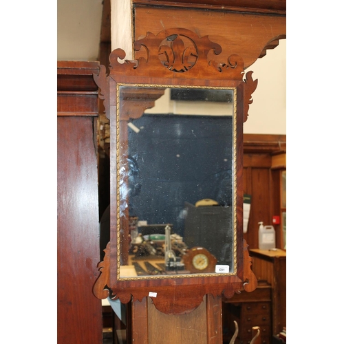 691 - Victorian mahogany framed wall mirror.