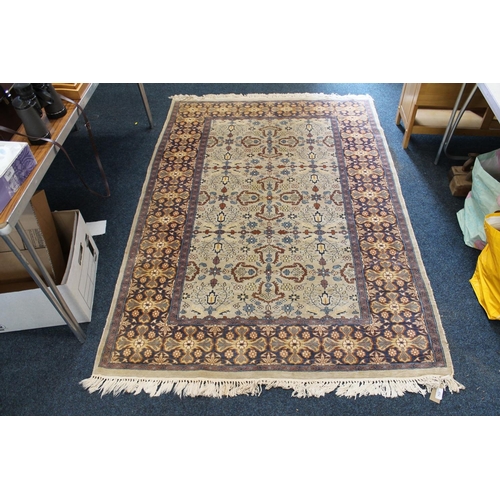 717 - Turkish beige rug, 186cm x 131cm.