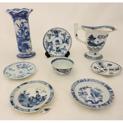 354 - Group of Chinese and Oriental export table wares to include (Kangxi 1662 - 1723) comprising five ass... 