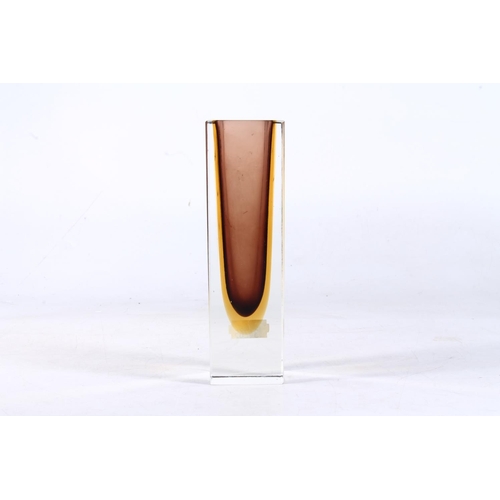 253A - Murano Mandruzzato sommerso glass block vase