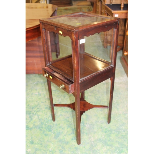 614 - Mahogany night stand with glazed sides and top.