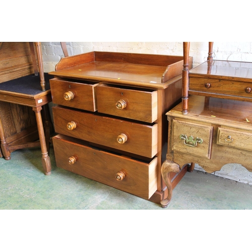 615 - Victorian mahogany dressing chest of two short over three long drawers