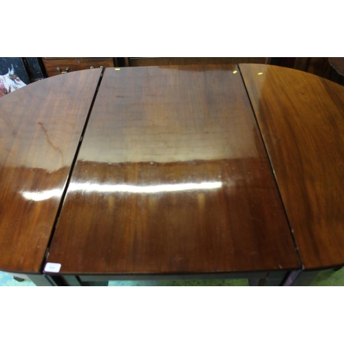 644 - 19th century mahogany extending D-end dining table.