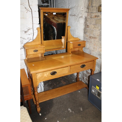 647 - Late Victorian pine dressing table.