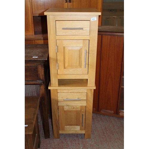 673 - Pair of modern pine bedside tables.