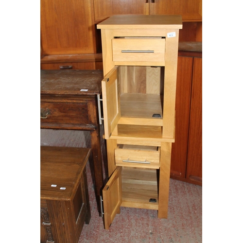 673 - Pair of modern pine bedside tables.