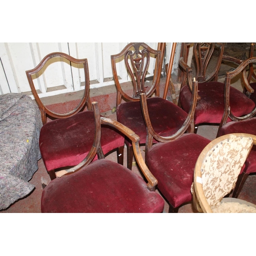 677A - Victorian, and other, shield back chairs.