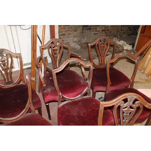 677A - Victorian, and other, shield back chairs.