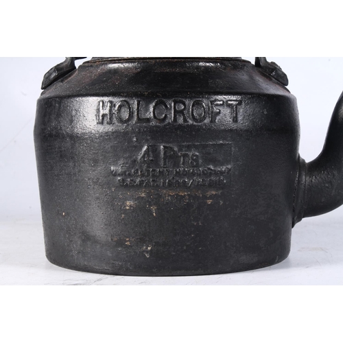 172 - Cast iron Holcroft kettle.