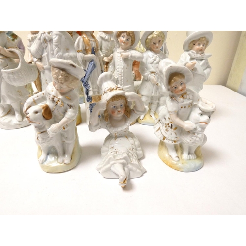 205 - Collection of continental figures, c.1900, modelled as assorted infants, mixed sizes. (15)