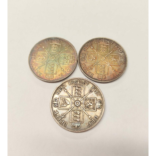 276 - United Kingdom. Three sterling silver Victorian double florins, to include two 1887 examples and ano... 